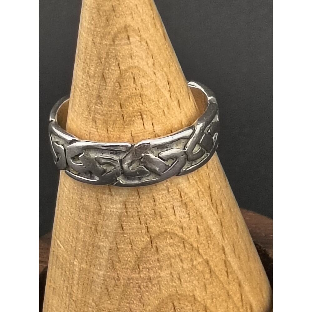 Vintage Sterling Silver Celtic Knot Statement Ring Size 6.5